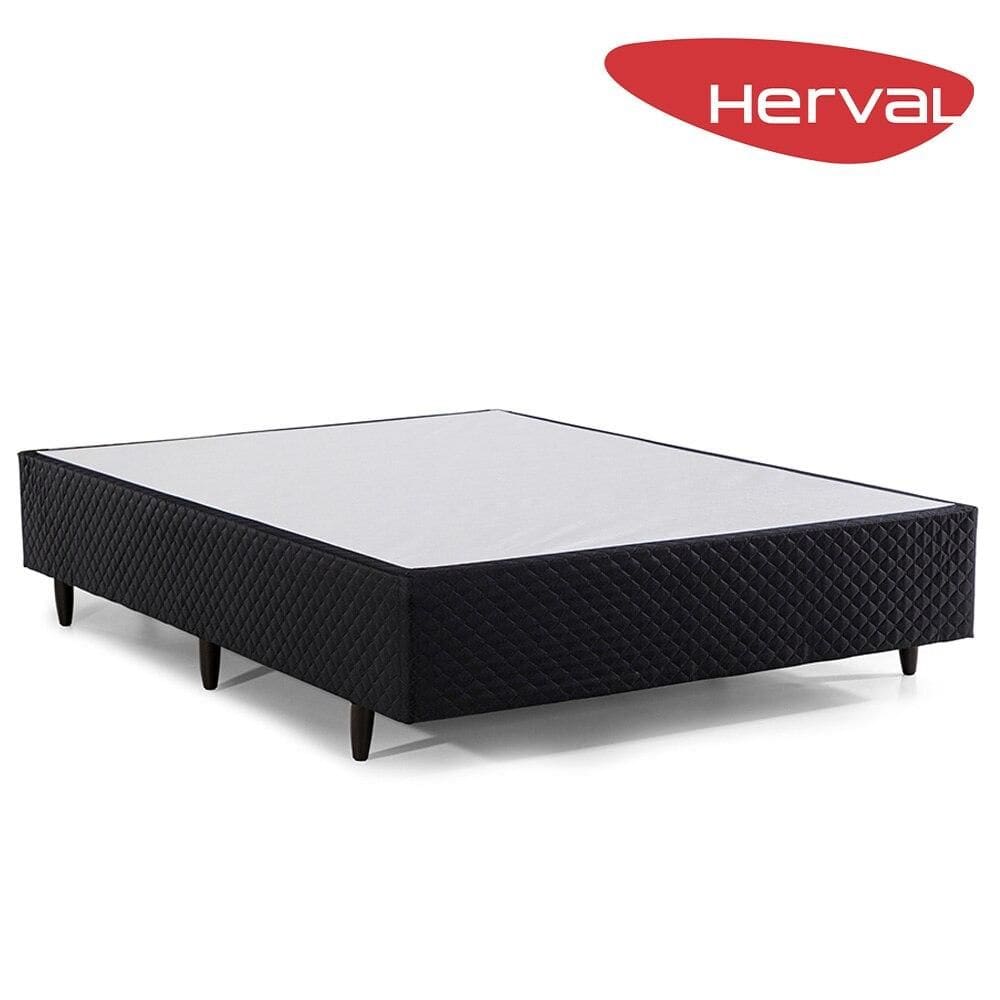 Base Cama Box Casal Herval Saturno 28x138x188 cm, Preto