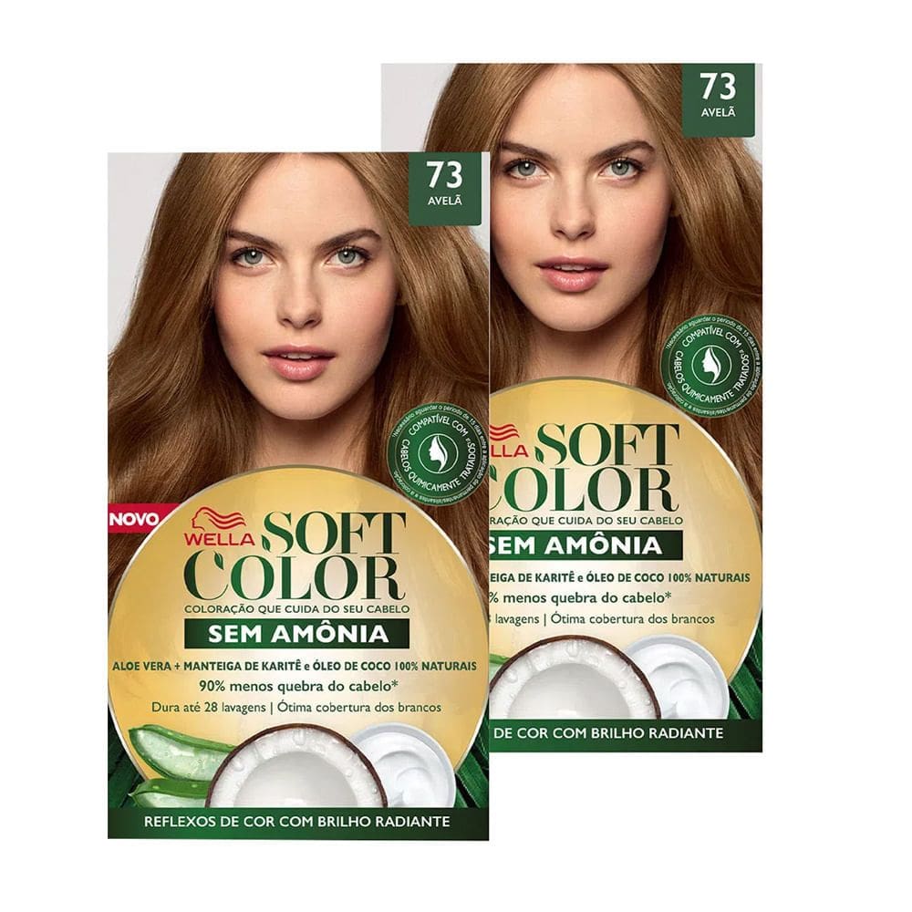 Kit 2 Tinta de Cabelo Soft Color Avelã 73