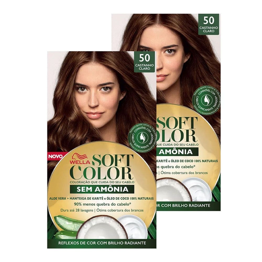 Kit 2 Tintura Soft Color Sem Amônia Castanho Claro 50 Kit