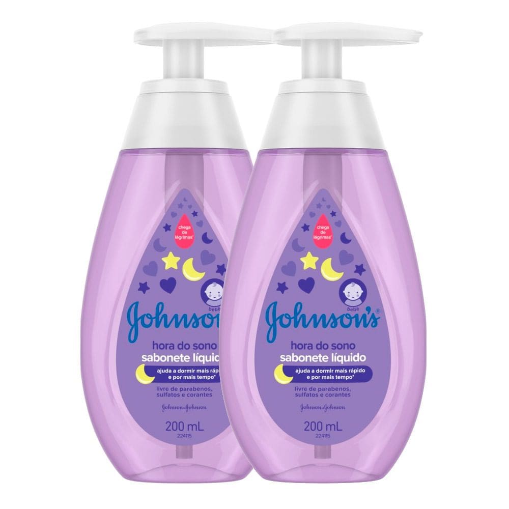 Kit 2 Sabonete Líquido Infantil Johnson`s Hora do Sono 200ml