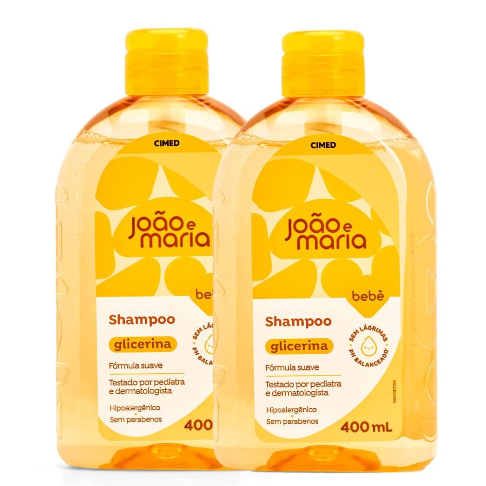 Kit 2 Shampoo Bebê João e Maria Glicerina 400ml