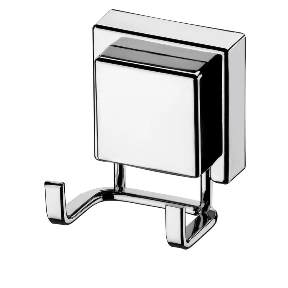 Gancho Duplo Suporte Multiuso Com Ventosa Cromado Banheiro