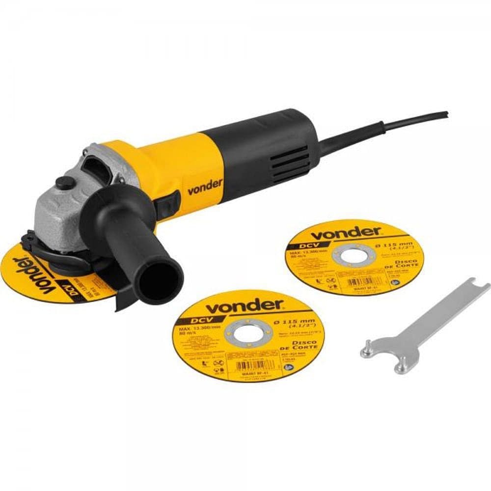 Esmerilhadeira Angular 4.1/2” 650 Watts 110 Volts EAV 650 com Disco - 6001065127 - VONDER