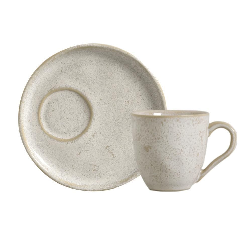 Conjunto com 6 Xícaras De Chá Bio 170ml com 6 Pires Descentralizado Latte