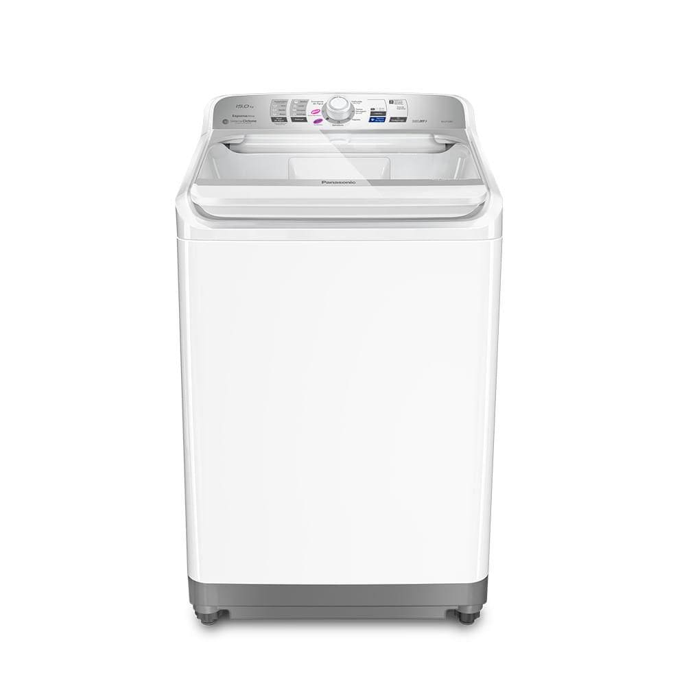Lavadora de Roupas Panasonic 15Kg Branca com 08 Programas de Lavagem e Smart Sense - NA-F150B1W