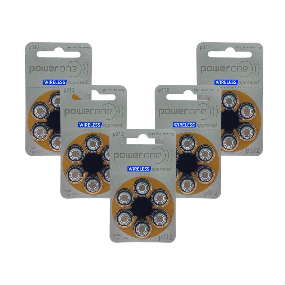 30 Pilhas Baterias 312 Pr41 Ap. Auditivo Power One - 5 Cartelas
