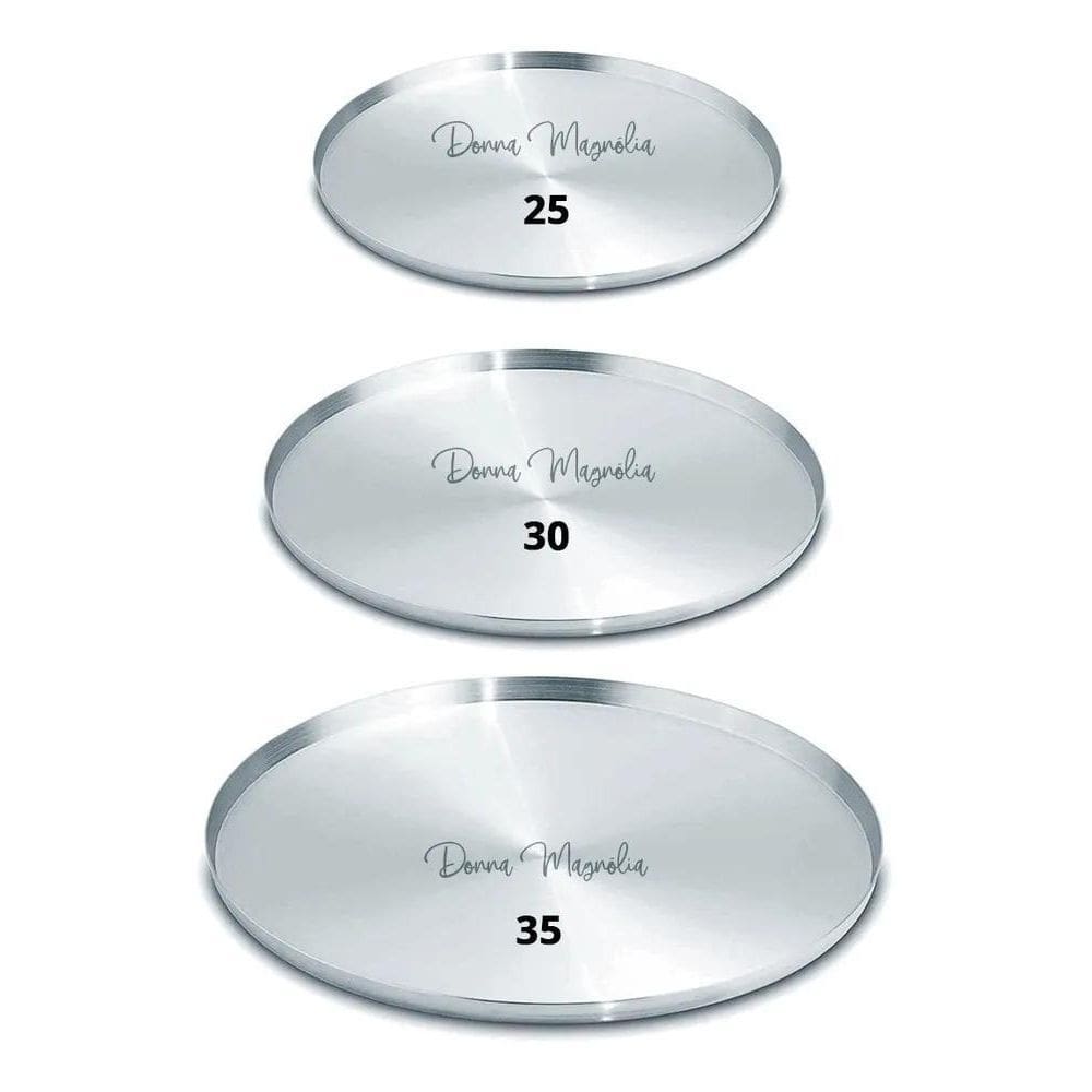 10X Kit 3 Forma Assadeira Pizza Redonda 25-30-35 Cm Alumíni