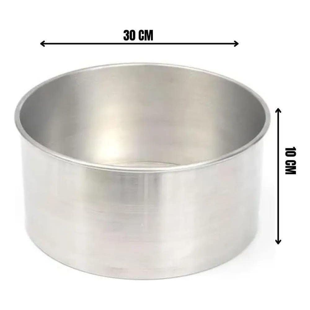 Forma De Bolo Alta 4 - 30 X 10 Cm Cor Alumínio