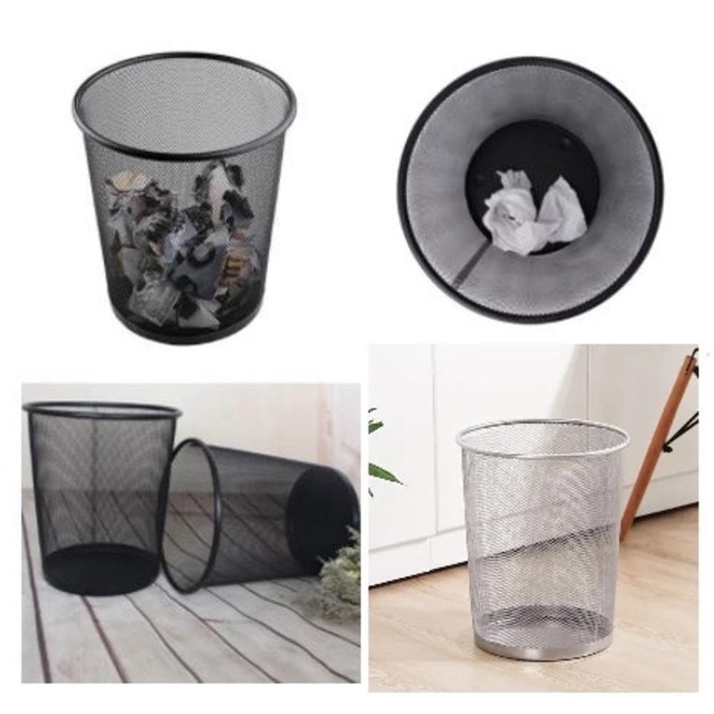 Cesto De Lixo Aramado Metal Lixeira Para Escritorio Sala Consultorio Telado Vazado 10 Litros Cor:preto;tamanho:u