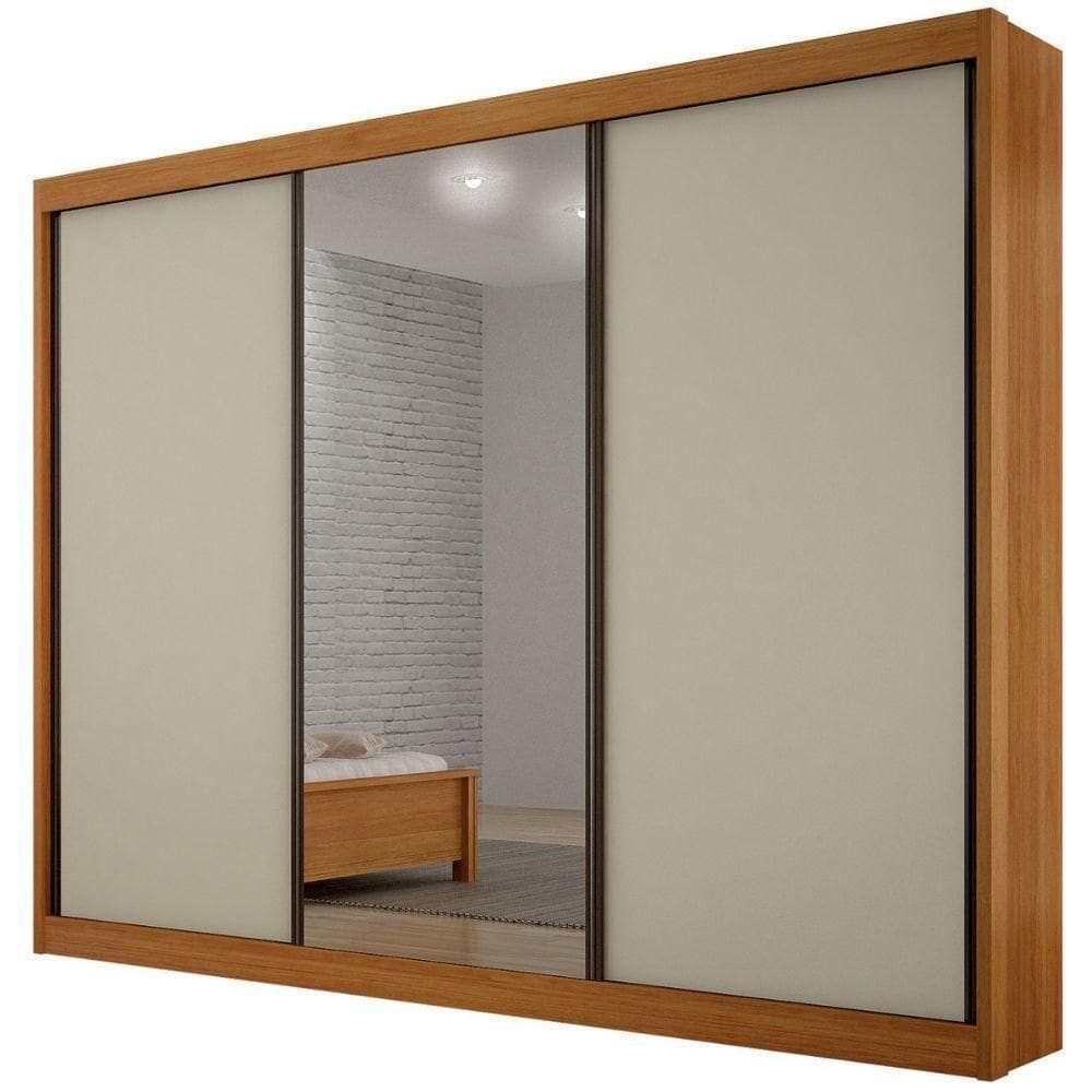 Guarda Roupa San Marino Cinamomo Off White 3 Portas 6 Gavetas Leifer Móveis