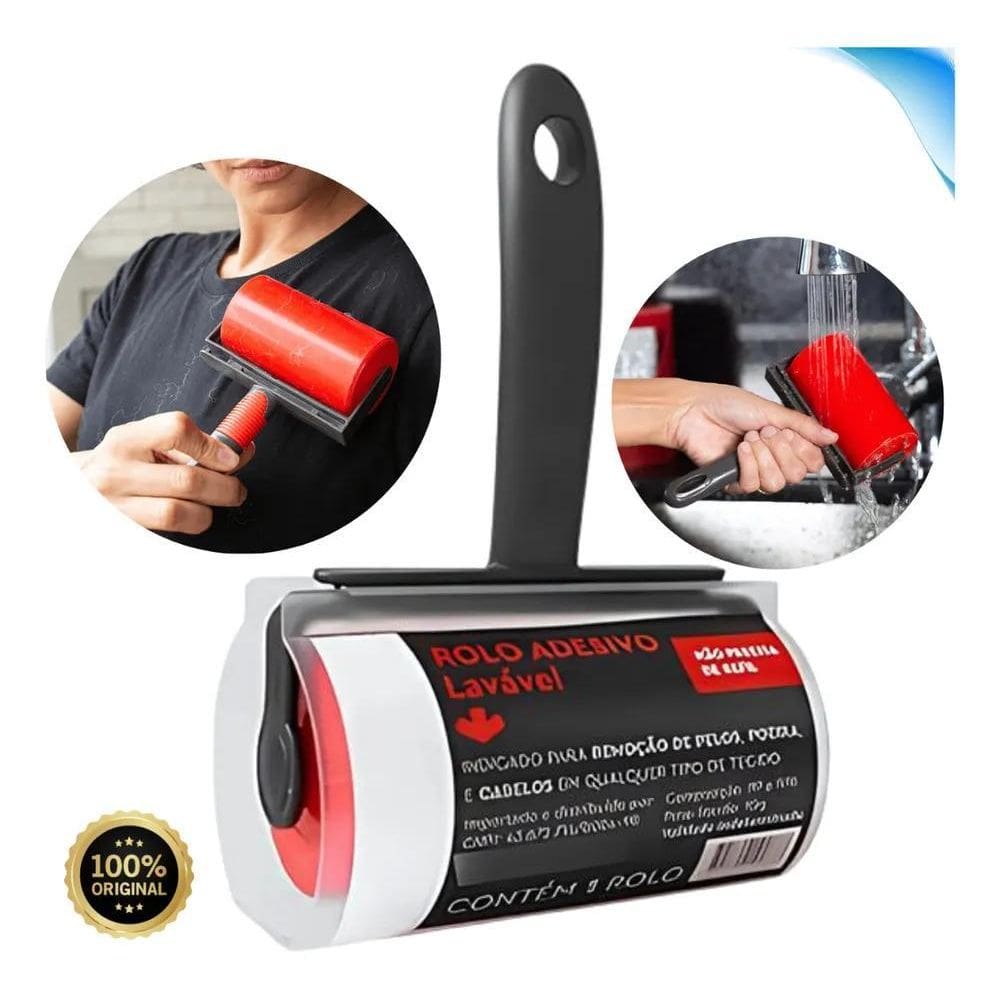 Rolo Adesivo Tira Pelo De Roupa Rolinho Lavável Tira Lã Remo