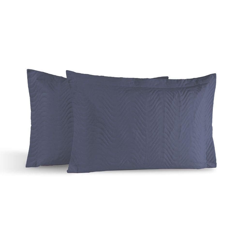 Kit 02 Portas Travesseiros Percal 180 Fios Silver 60% Algodão 40% Poliéster - Topázio