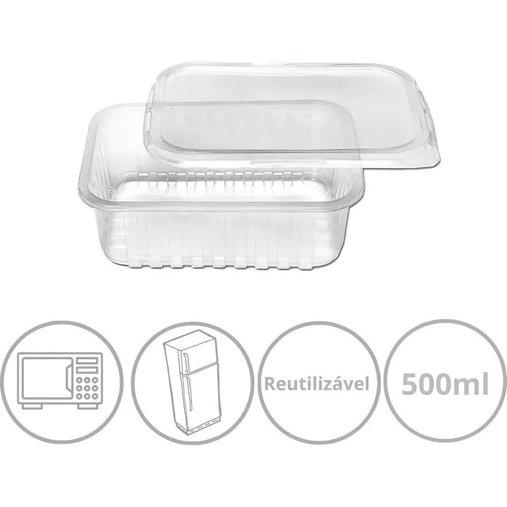 2X Pote Descartavel Marmita 500Ml Freezer Microondas 24Un Fi