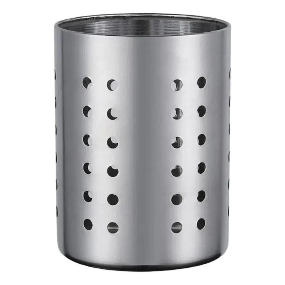 2X Kit 2 Porta Talher Organizador Inox Redondo Escorredor Pi