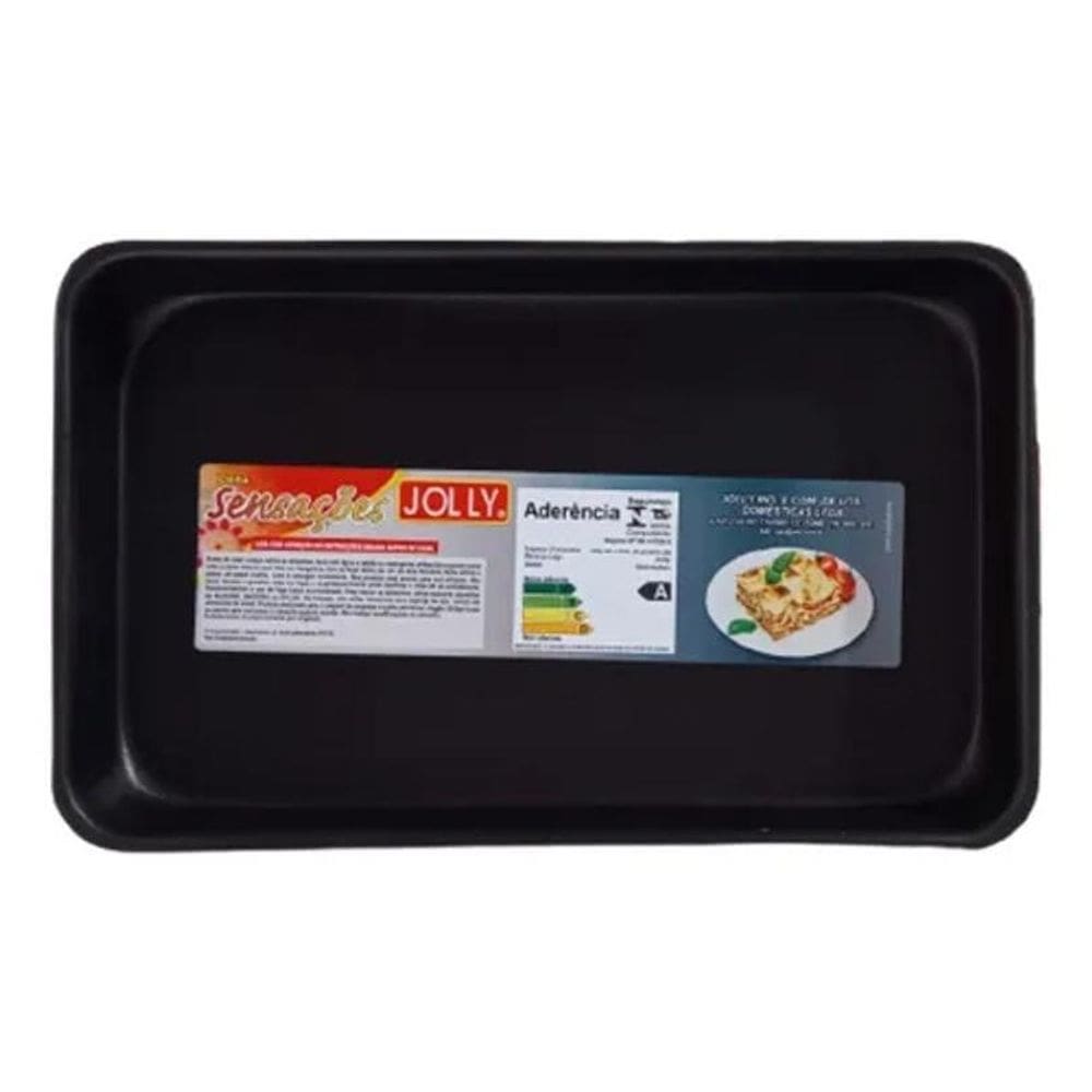 2X Forma Assadeira Cabe Forninho Retangular Teflon Preta