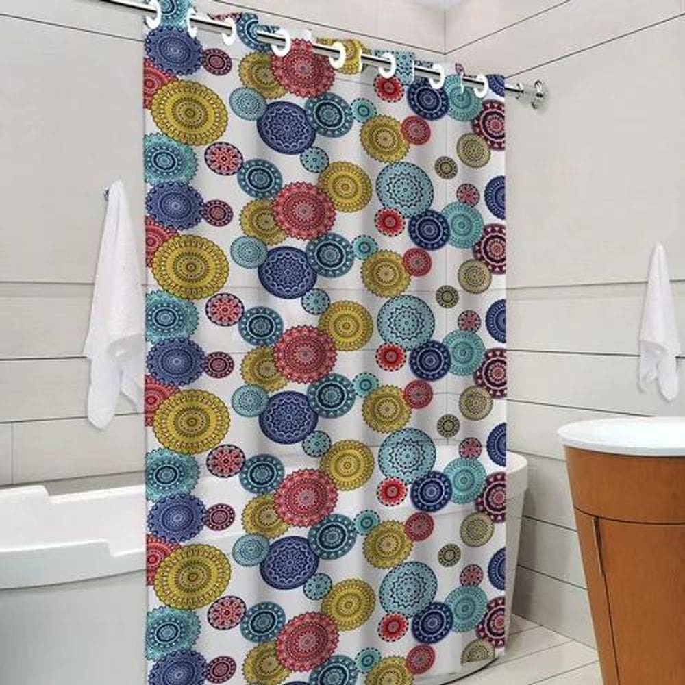 2X Cortina Box Banheiro Com Ilhós Estampadas Alta Qualidade