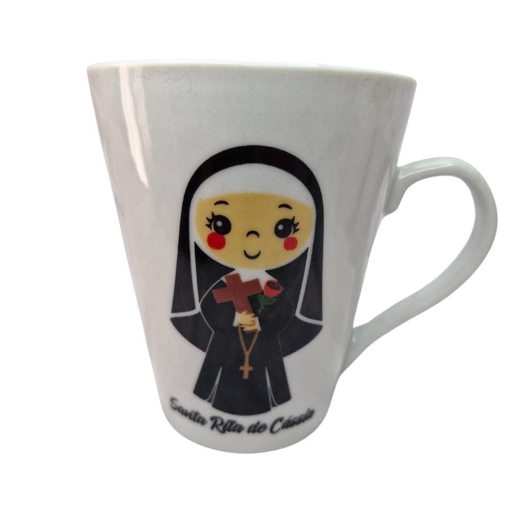 Caneca Cerâmica Santa Rita De Cássia Católico Presente 300Ml