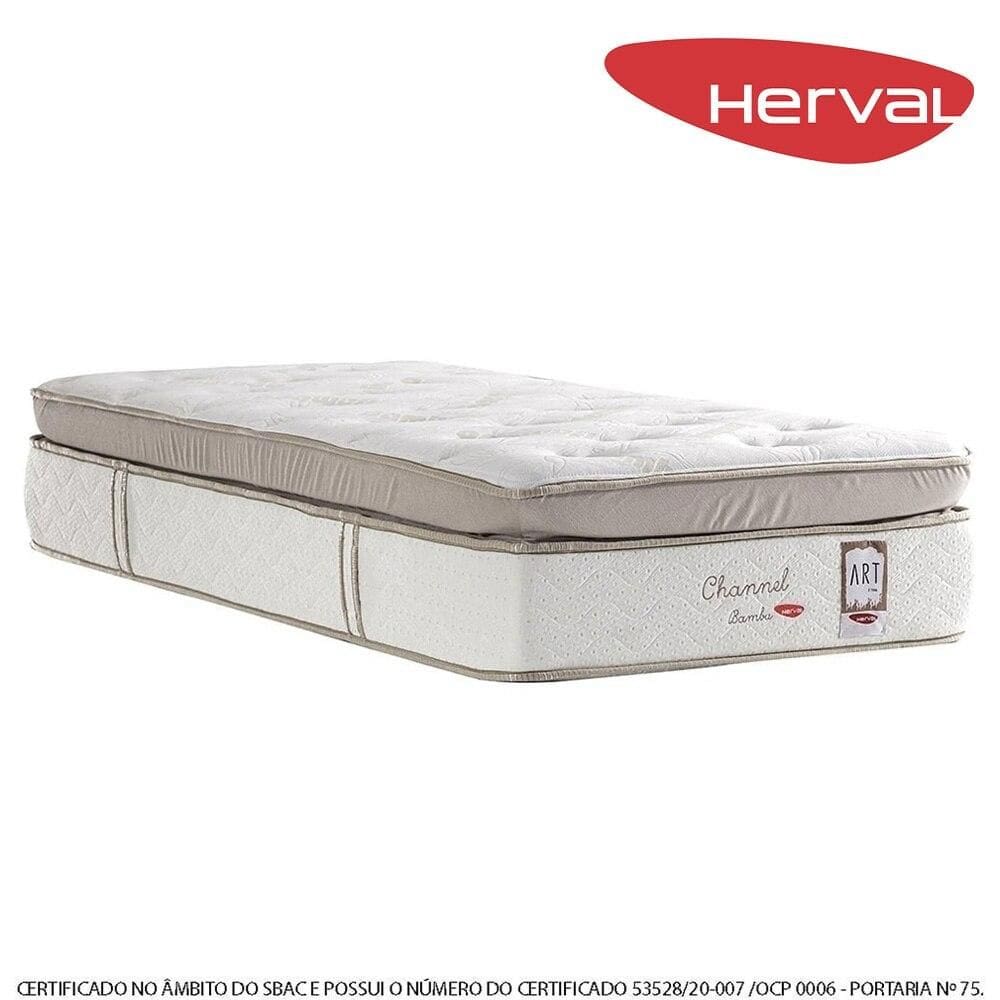 Colchão Solteiro Herval Molas Ensacadas Channel Bambu, 33x88x188 cm