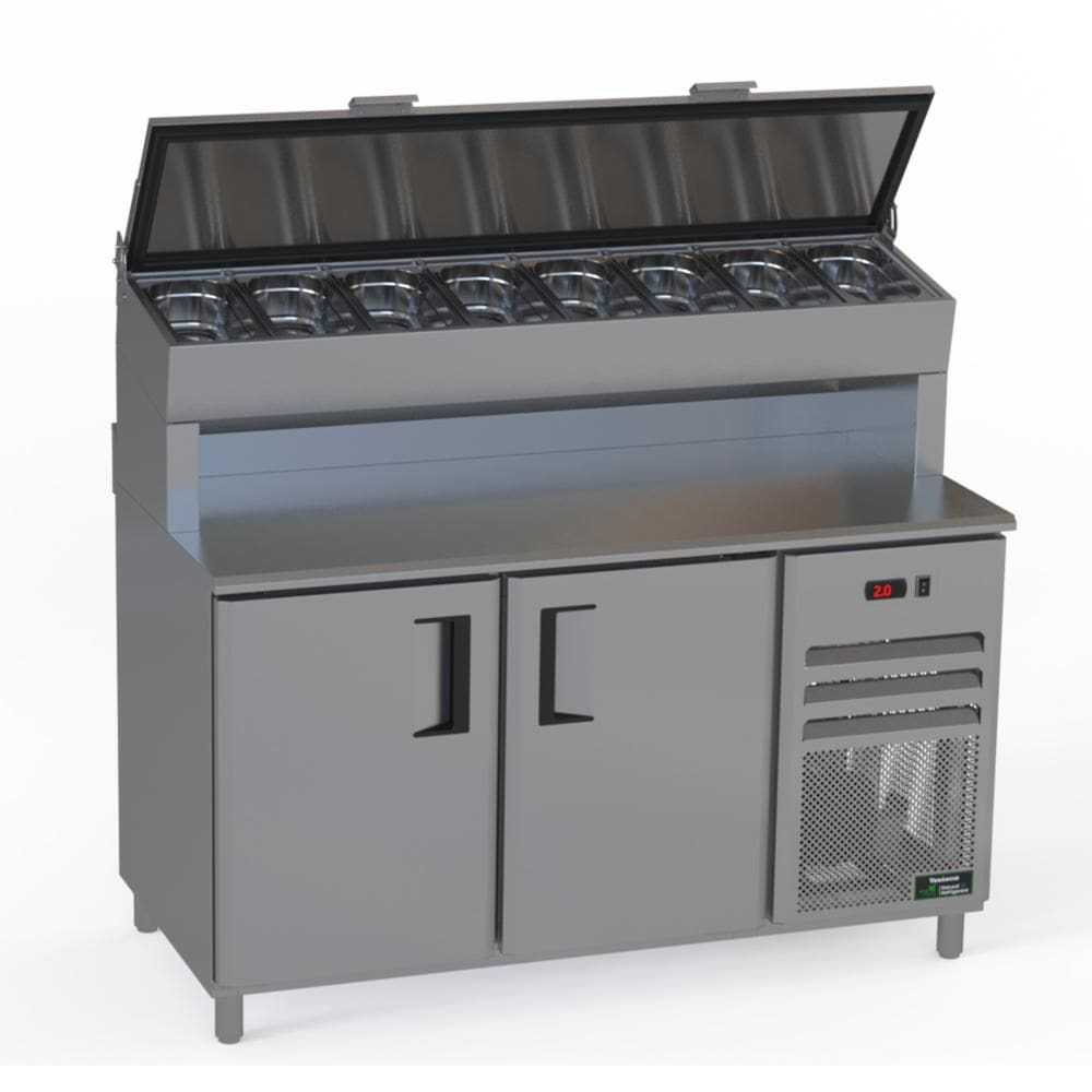 Balcão Condimentador Alto Refrigerado Venâncio 150cm Linha Prime Exterior Inox Interior Aluzinco 220V PCFRHP15-39722