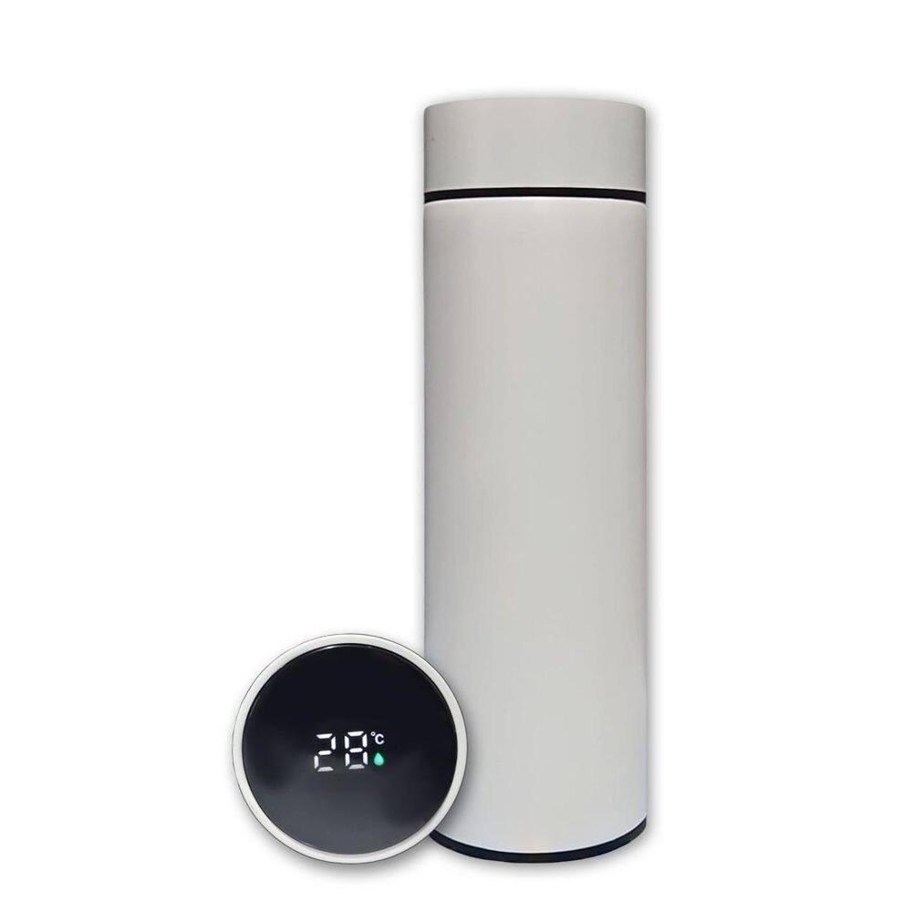 Garrafa Térmica Aço Inox Com Termômetro Digital Led 500Ml Br