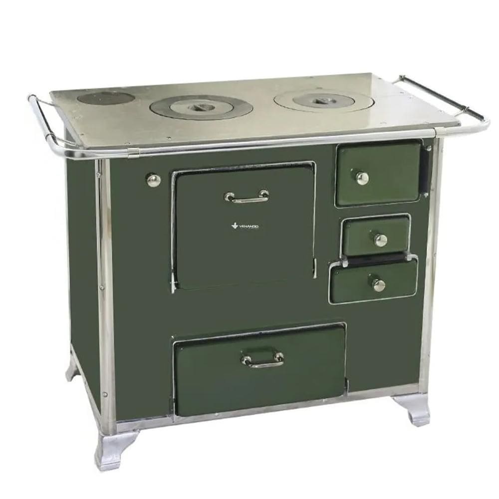 Fogão a Lenha Tradicional 02 Venâncio Lado Esquerdo Verde FL2GCX-28978