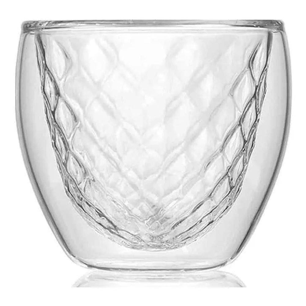 Copo Diamond De Vidro Duplo Borossilicato 80Ml Cor Transpare