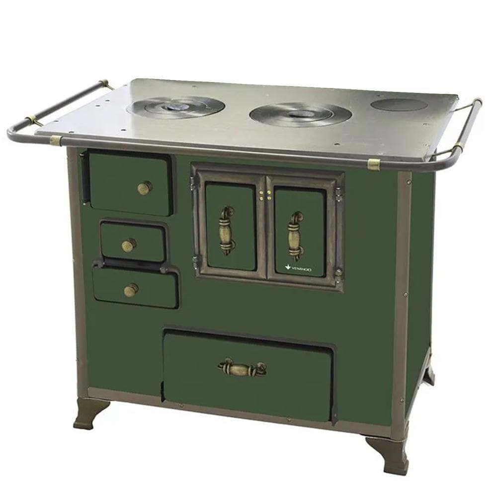 Fogão a Lenha Barroco Gabinete Venâncio 03 Verde FL3GBRCX