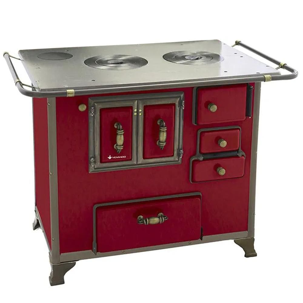 Fogão a Lenha Barroco Venâncio 03 Gabinete Vermelho Intenso FL3GBRCX-29003