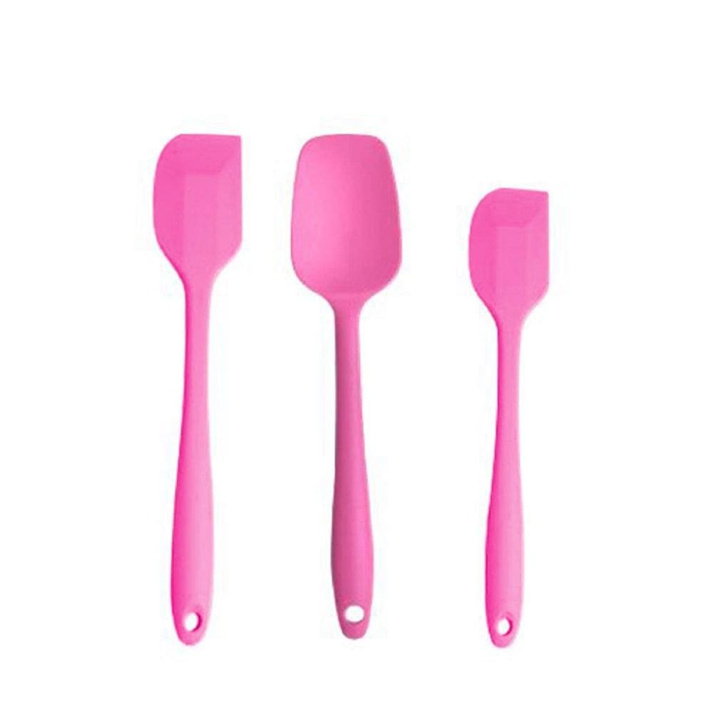 Kit 3 Espátulas Silicone Cozinha Reforçada Pão Duro Curva