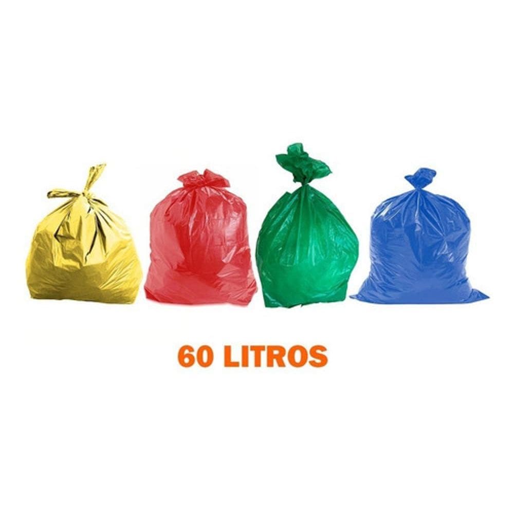 Saco De Lixo Para Coleta Seletiva 60 Litros - 100 Unidades