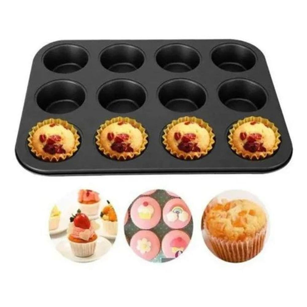 Forma Assadeira Cupcake 12 Cavidades Antiaderente