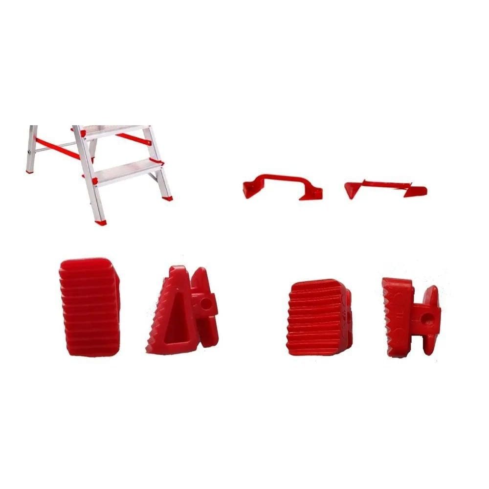 2X Kit Sapatas E Arremates Para Escada Doméstica De Alumínio