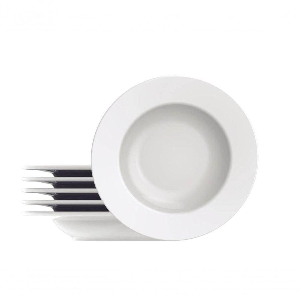 Conjunto De Pratos Fundo Tramontina Maria Augusta Em Porcelana 23cm 6 Peças