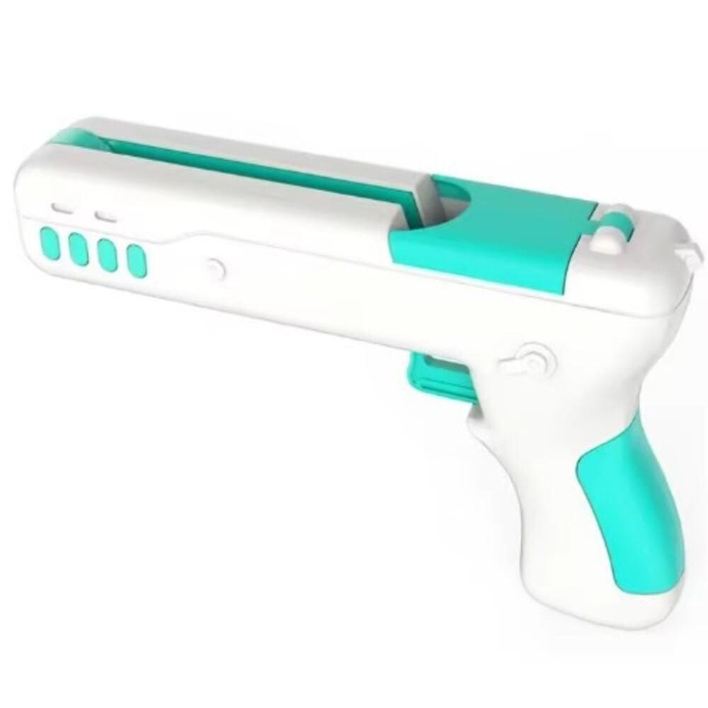 Brinquedo Interativo Para Gato 2 Em 1 Pistola Bolinha E Pena Divertida 2 Em 1 Exercicio Gatos