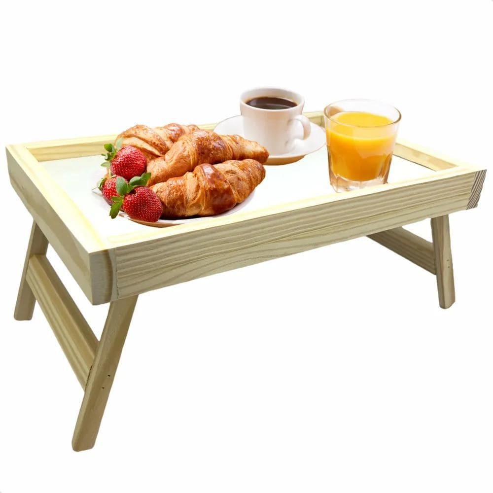 10X Mesa Madeira Bandeja Café Manhã Mesinha Pés Dobraveis 4