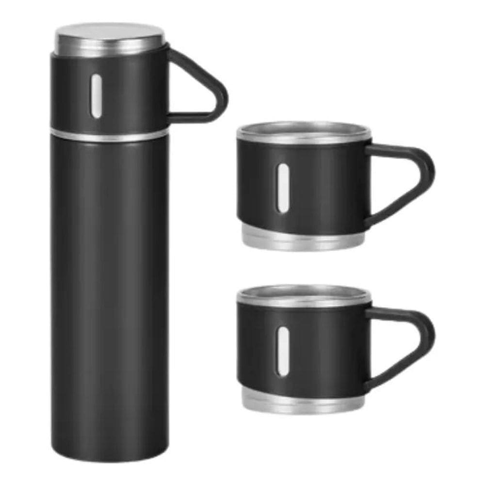 2X Garrafa Térmica Vacum 500Ml Com Kit 3 Xícara Café Xtuned