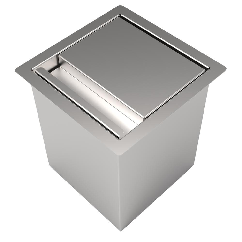 Lixeira de Embutir Quadrada Saro Inox 4 Litros  de Bancada CLL