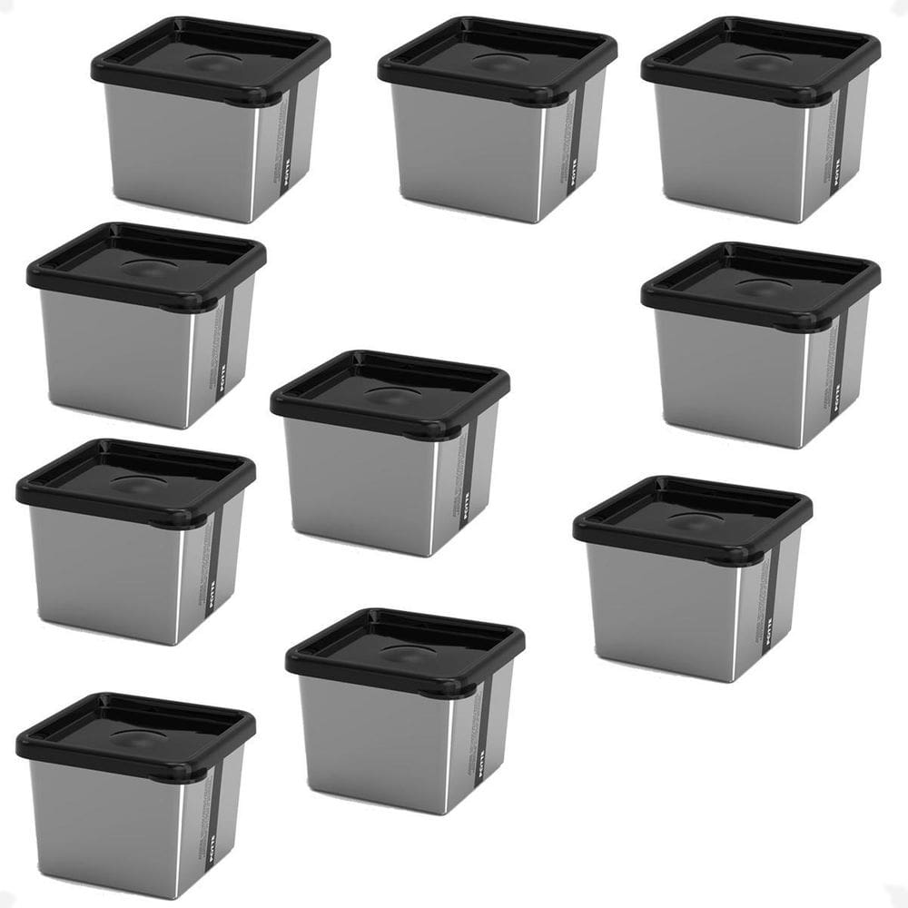 Kit 10 Pote Para Alimentos 430Ml Metallic Com Tampa Bpa Free