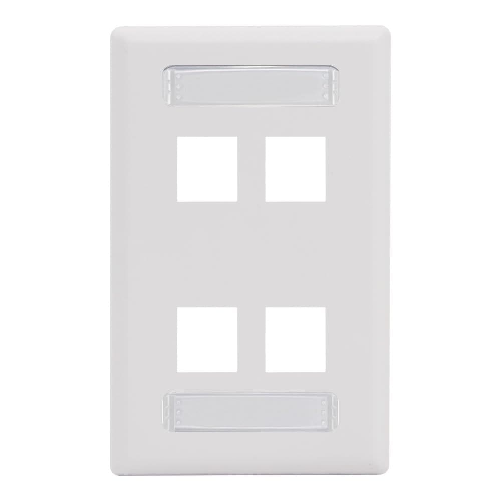 Placa de parede ICC Station ID Single Gang 4 portas branca