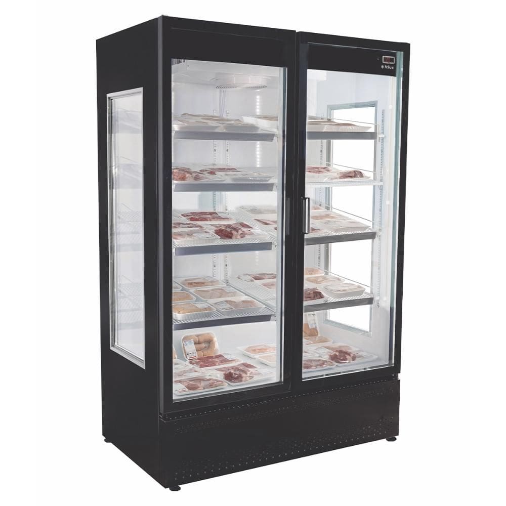 Refrigerador Expositor Vertical para Carnes Frilux 1200 Litros Preto 2 Portas de Vidro Aquecido 127V RF-006-C