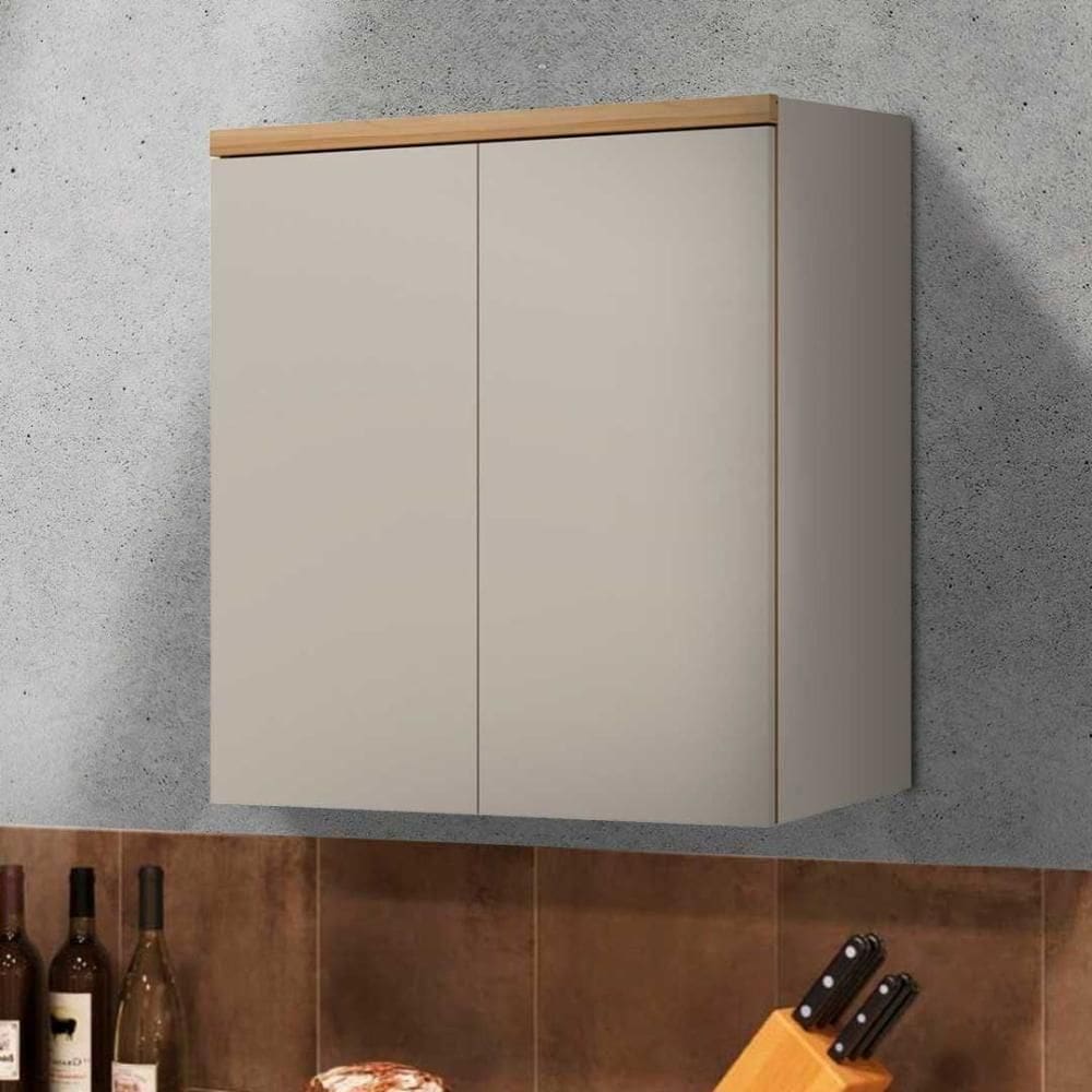 Armário Cozinha Aéreo Allure 2 Portas 80cm Gris E Jequitibá