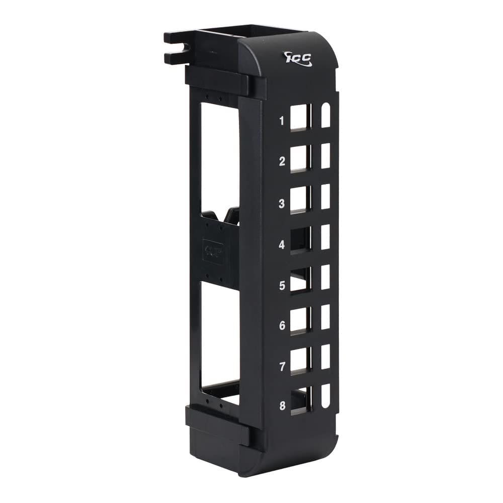 Patch Panel ICC IC107BP8VB de 8 portas com suporte de montagem na parede