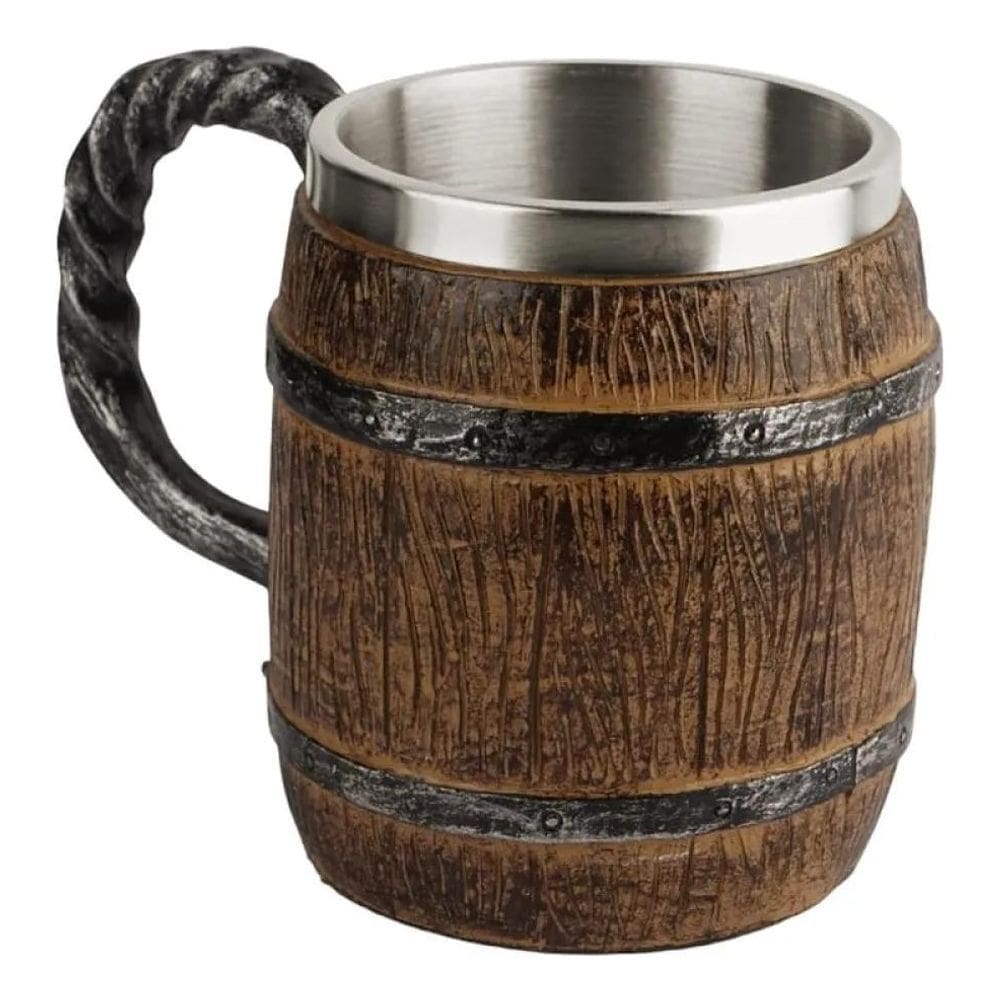 Caneca Aço Inox, Machado Vikings Caveira Rock, Chopp Cerveja