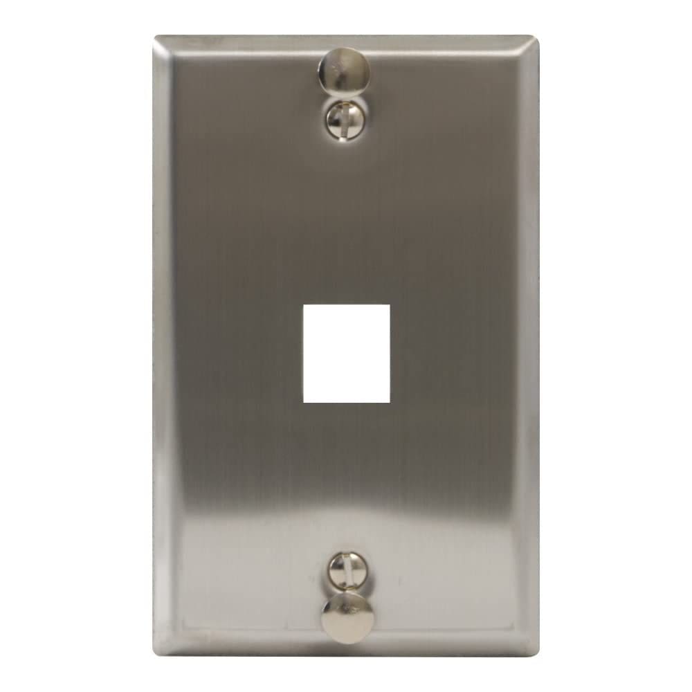Placa de parede Keystone de 1 porta em aço inoxidável ICC listada pela UL