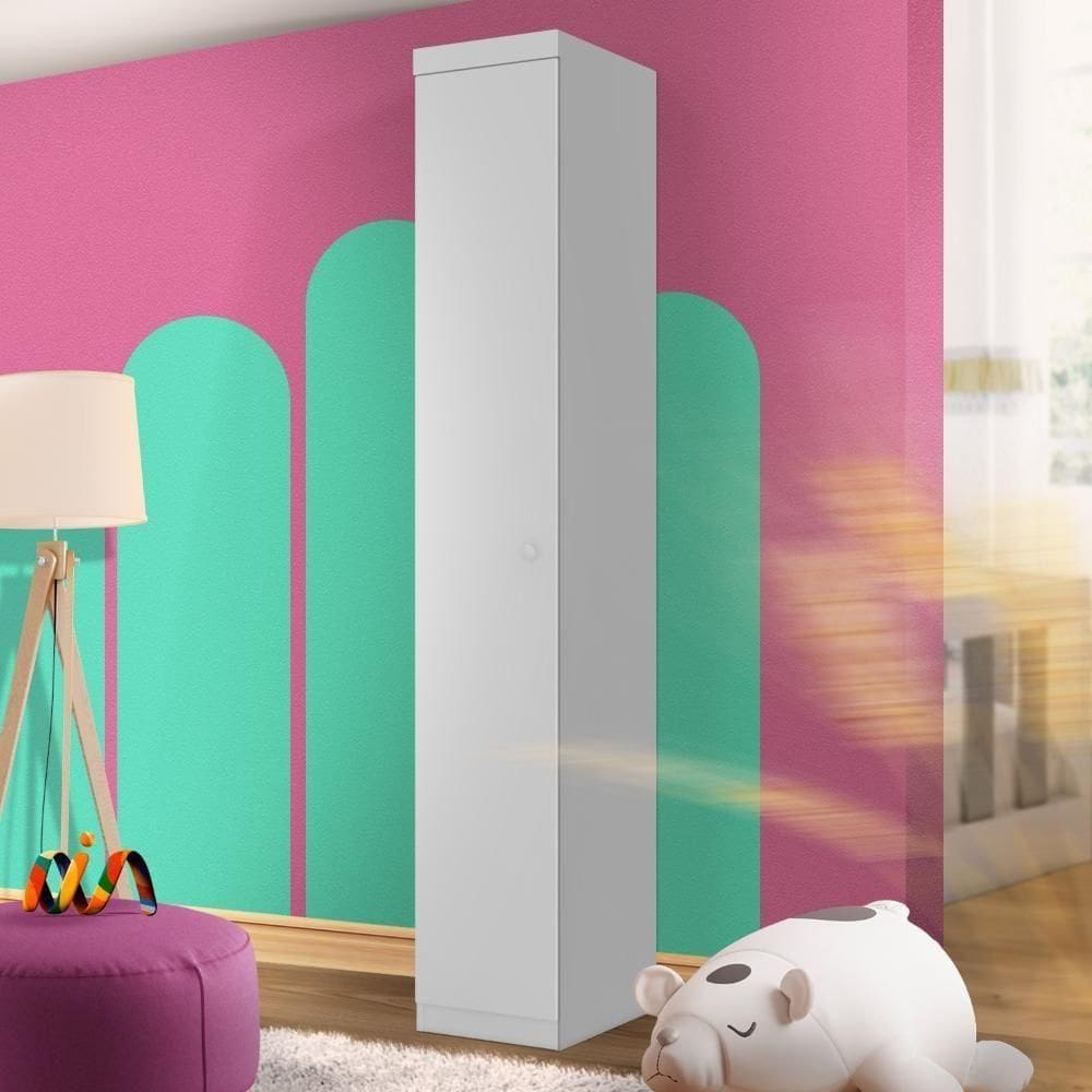 Guarda Roupa Multiuso Pequeno 1 Porta Branco 4 Divisórias