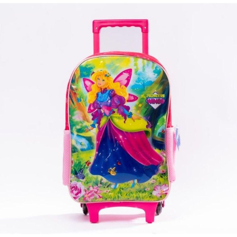 Mochila De Rodinhas Infantil Princess Wings Rosa