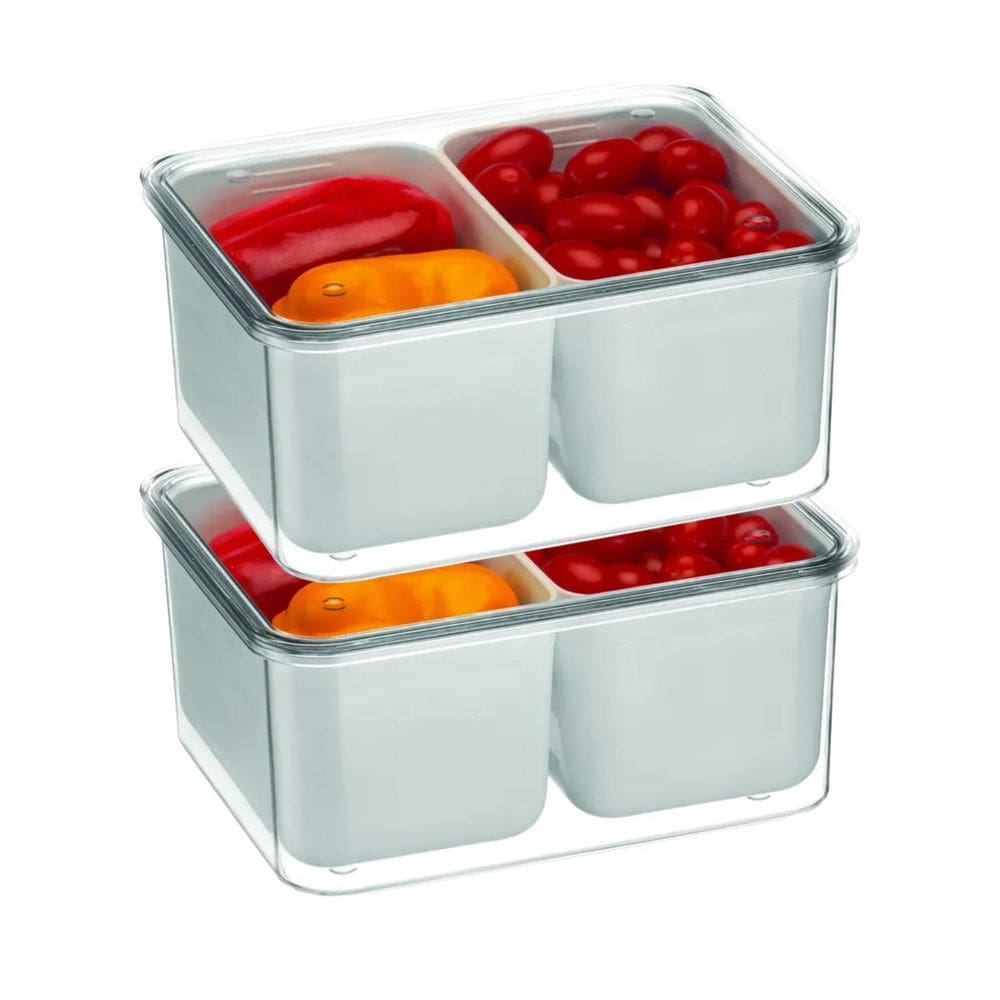 Kit 2 Organizador De Geladeira 2,7L Cesto Duplo Escorredor