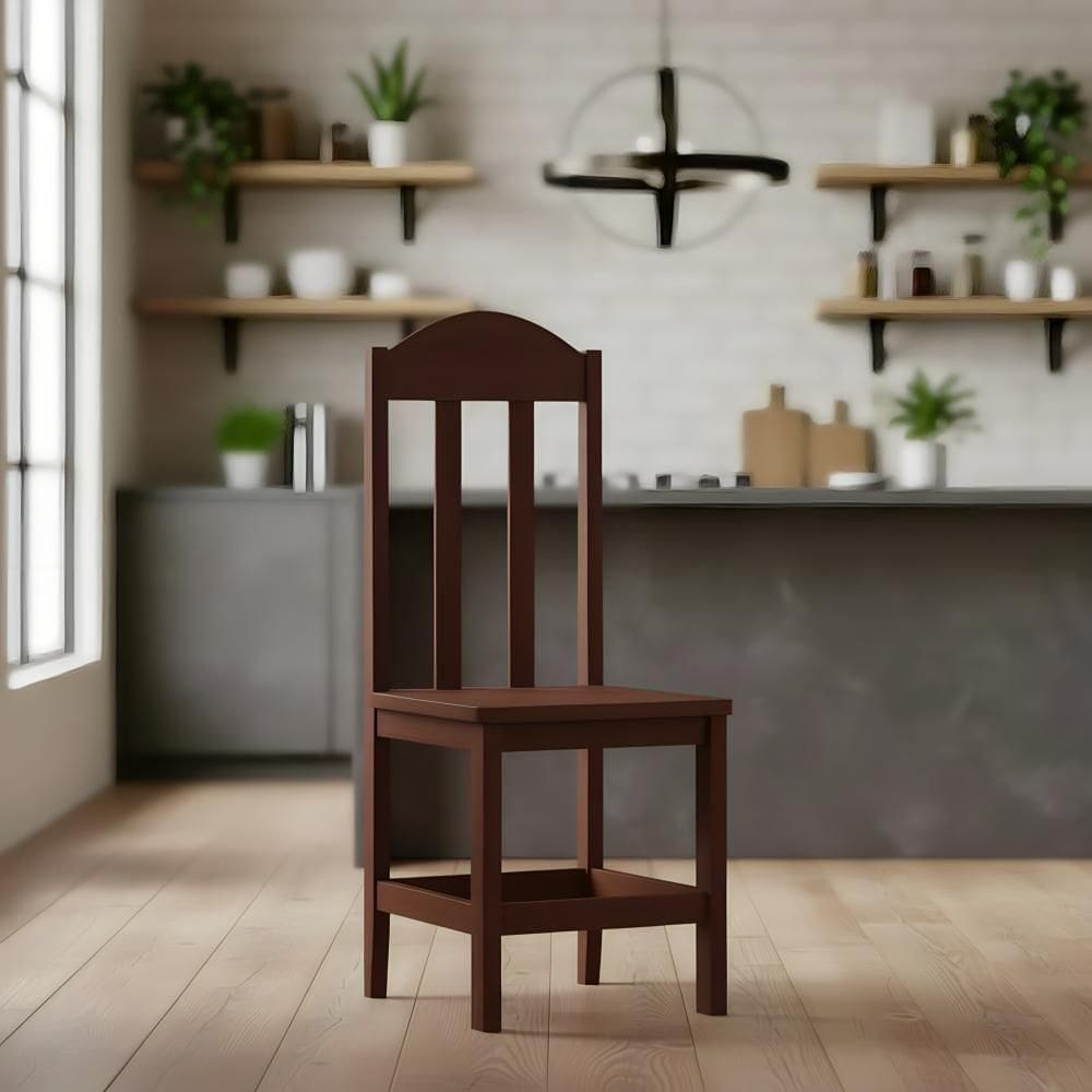 Kit Com 2 Cadeiras De Jantar Madeira Maciça Safira - Castanho Sem Estofado