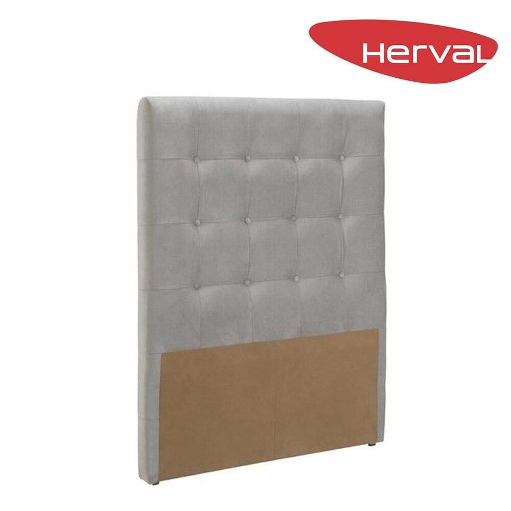 Cabeceira Solteiro Herval Mônaco Estofada Veludo Cinza, 88 cm