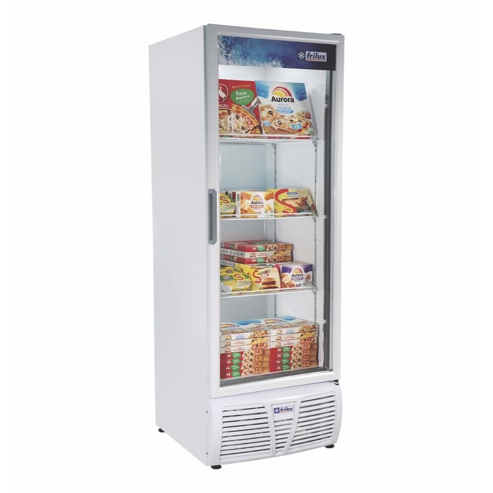 Freezer Vertical Frilux 570 Litros Branco Porta de Vidro Aquecido 220V RF-011-PV